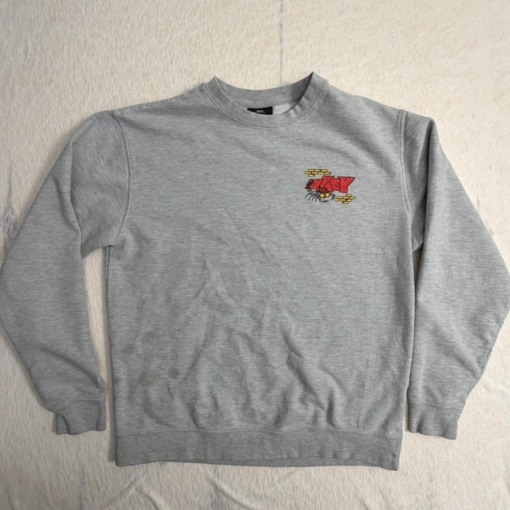Obey Worldwide Men's Large Gray‎ Crewneck Sweatshirt Scorpion Graphic Streetwear